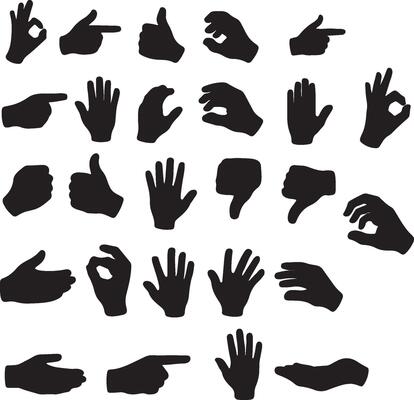 hand gesture collection silhouettes