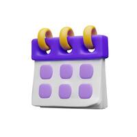 3d calendar. Three-dimensional illustration about business time. Reminder page sign. Month schedule for daily meeting. Paper agenda with deadline. Office appointment. Monthly task document vector