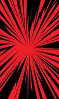 Abstract red and black radial lines rays comic background vector