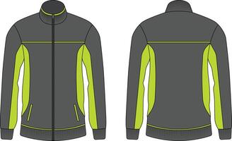 Tracksuit jacket template front and back view vector