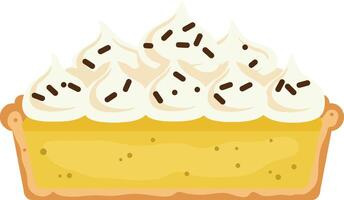 Lemon Meringue Pie with Whipped Cream and Chocolate Sprinkles Illustration vector