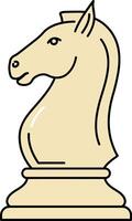 ajedrez Caballero pedazo beige color sencillo ilustración diseño icono aislado vector