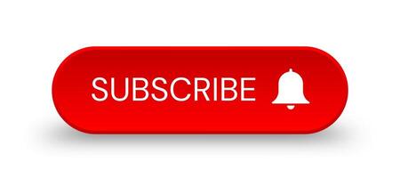 Red 3d subscribe button. Button element for web design and mobile devices vector