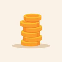 Stacking Gold Coin Icon Template Illustration Design vector