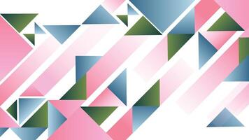 Modern abstract background with colorful triangle patterns in pink blue and green on white space vector