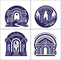 illustration of a Greek column, an architectural symbol of ancient Europe, often seen as an icon in city landmarks and historic monuments vector