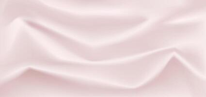Texture of pink silk. Fabric with smooth pleats background. Texture of textile pattern. Realistic 3D illustration design for advertising. vector