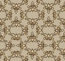 Arabesque line seamless pattern. Flourish ornamental texture in damask asian style. vector