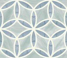Floral line artistic decorative seamless pattern. Abstract organic shapes ornamental tile leaves and lines geometric pattern. Stylish template for design. vector