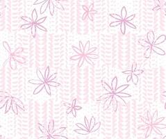 Dotted pattern texture, drawing flowers background. Wavy ripple white floral texture. Artistic abstract pink seamless pattern vector