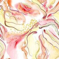 Abstract wavy lines. Beautiful seamless watercolor texture. Endless pattern in bright spring style. Flowing waves abstraction. vector