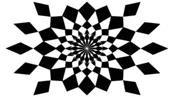 Abstract Geometric Flower Pattern Black And White Design vector