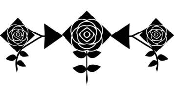 Geometric Floral Design With Roses And Triangular Accents vector