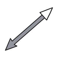 Bidirectional Arrow Icon With Black Outline vector