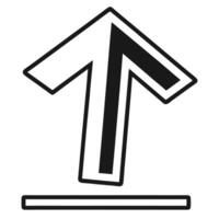 Black And White Upload Arrow Icon Graphic vector