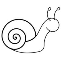 Simple Outline Drawing Of A Garden Snail vector