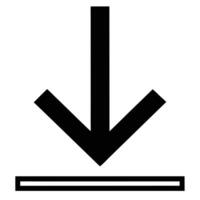 Black Download Arrow Simple Minimalist Graphic vector