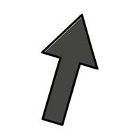 Gray Directional Arrow Pointing Upwards On White Background vector