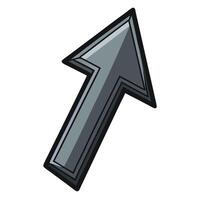 Metallic Gray Arrow Pointing To The Upper Right vector