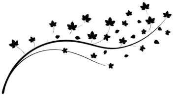 Black Autumn Leaves Design On White Background vector