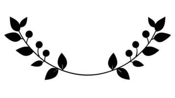Simple Black Botanical Frame With Leaves And Berries vector