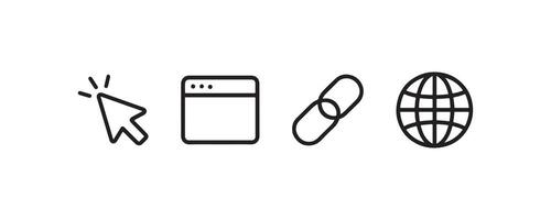 WebInternet and web navigation icon set vector