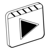 Isometric Outline Icon Of Movie Clapper Board Design vector
