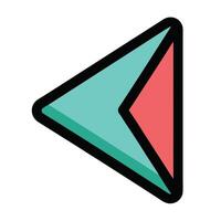 Arrow Pointer Left Simple Navigation Icon Direction Sign vector