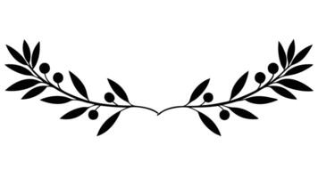 Olive Branch Divider Silhouette Decorative Design Element vector