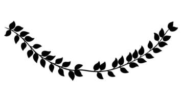 Elegant Black Foliage Border Design Element Illustration vector