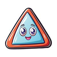 Cartoon Triangle Character Design With A Happy Face vector