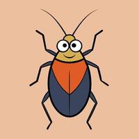 Cartoon Happy Insect Illustration Simple Design vector