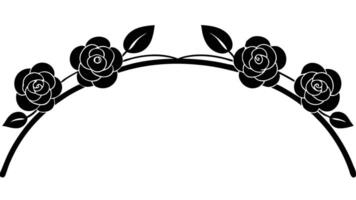 Floral Frame Element With Roses And Leaves vector