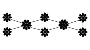 Daisy Chain Simple Black Flower Network Illustration Pattern vector