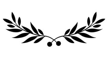 Olive Branch Illustration In Black For Graphic Design vector