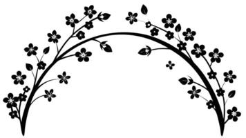 Minimalist Black And White Cherry Blossom Branch Design vector