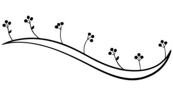 Elegant Black And White Branch With Berries vector