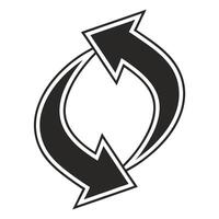 Recycling Arrows Loop Symbol Black And White vector