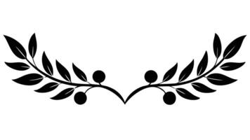 Decorative Branch With Leaves And Berries Silhouette Design vector