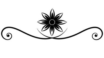 Decorative Flourish With Flower Element Design vector