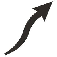 Black Arrow Curving Upward Directional Symbol Isolated vector