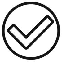 Black Check Mark Inside Circle Graphic Icon vector