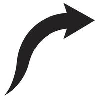 Simple Curved Arrow Pointing Right Direction vector