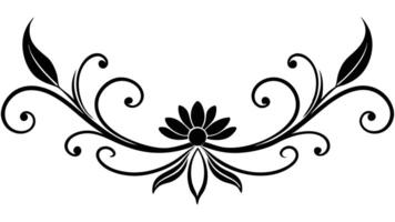 Floral Ornament Design With Leaves And Swirls vector