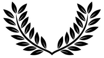 Black Laurel Wreath Isolated On White Background vector