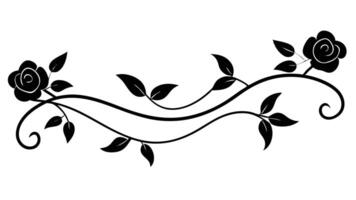 Black Rose Vine Floral Design Illustration Element vector