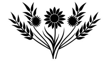 Black And White Floral Illustration Graphic Design vector