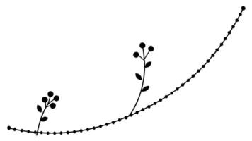 Minimalist Floral Accent With Black Berries And Dots vector
