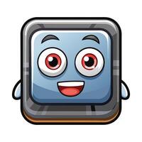 Cartoon Computer Key Character Mascot Illustration vector