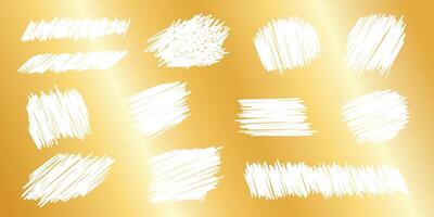 Card scratch lottery texture mockup on golden background - retro eroded cracked scraped ink splatter. vector